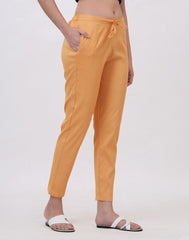 Satrangi Women's Beige Viscose Lycra Trouser - Satrangi Fashion