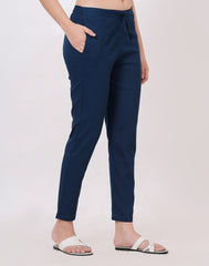 Satrangi Women's Blue Viscose Lycra Trouser - Satrangi Fashion